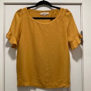 LOFT mustard yellow blouse